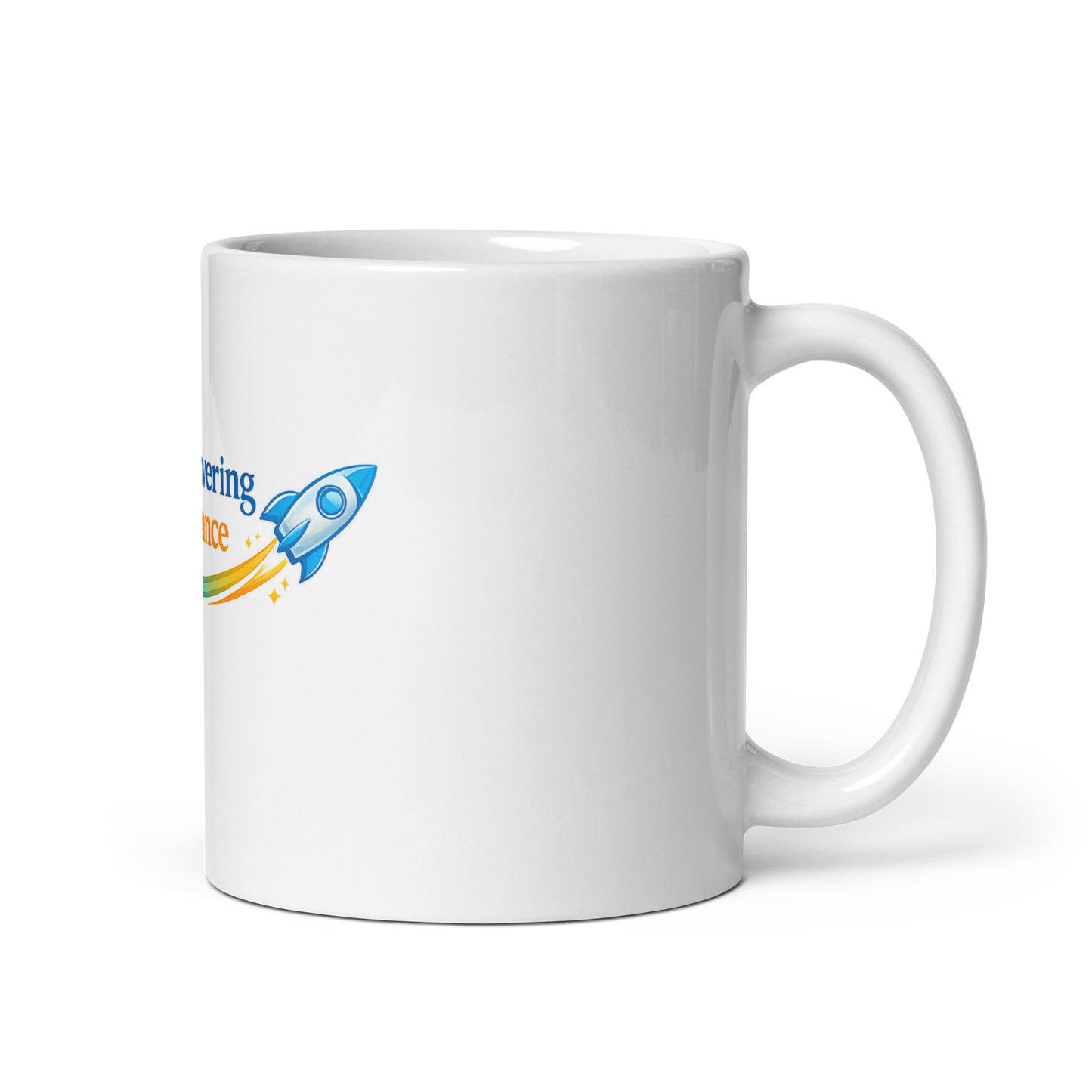 Quality Powering performance White glossy mug