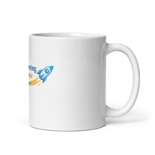 Quality Powering performance White glossy mug