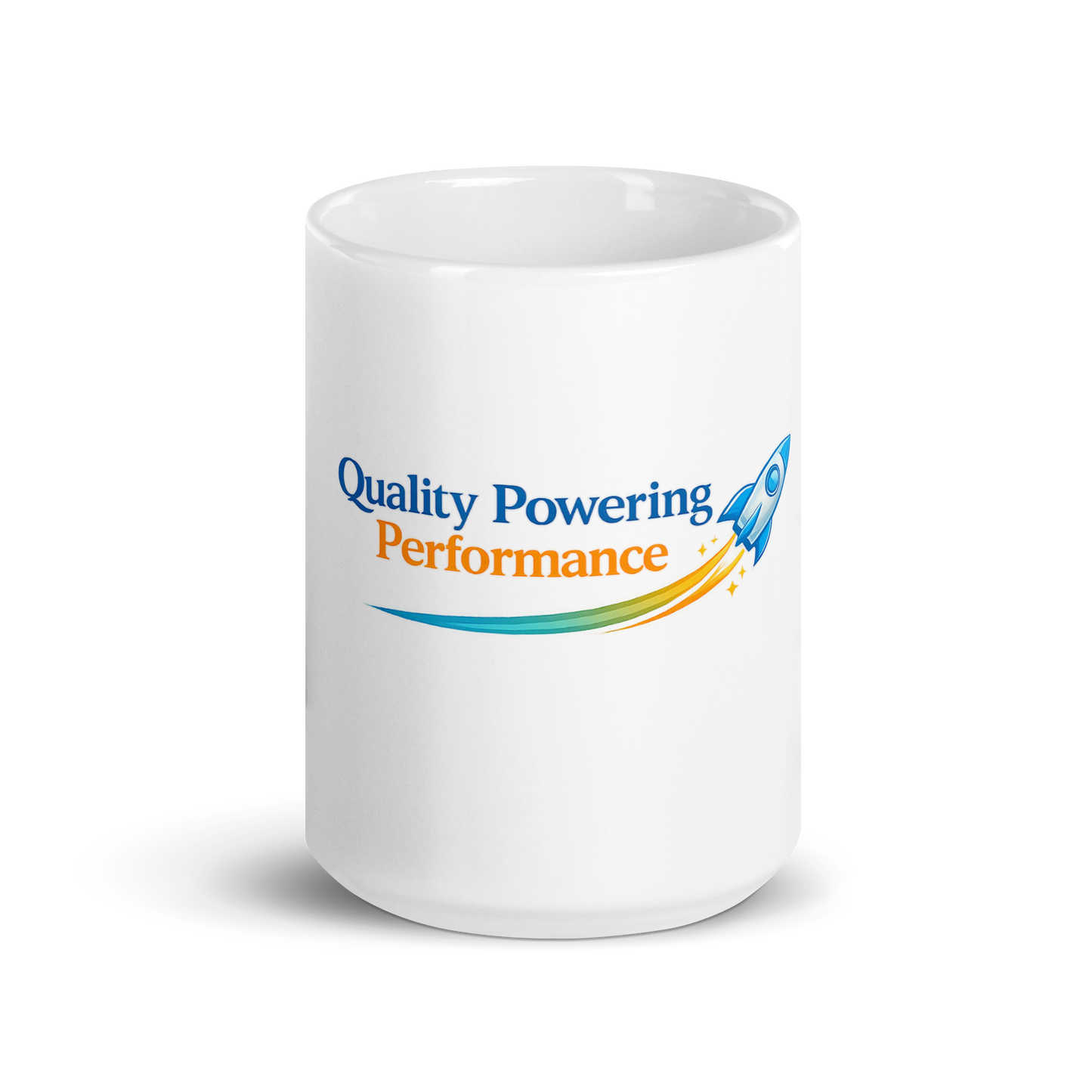 Quality Powering performance White glossy mug