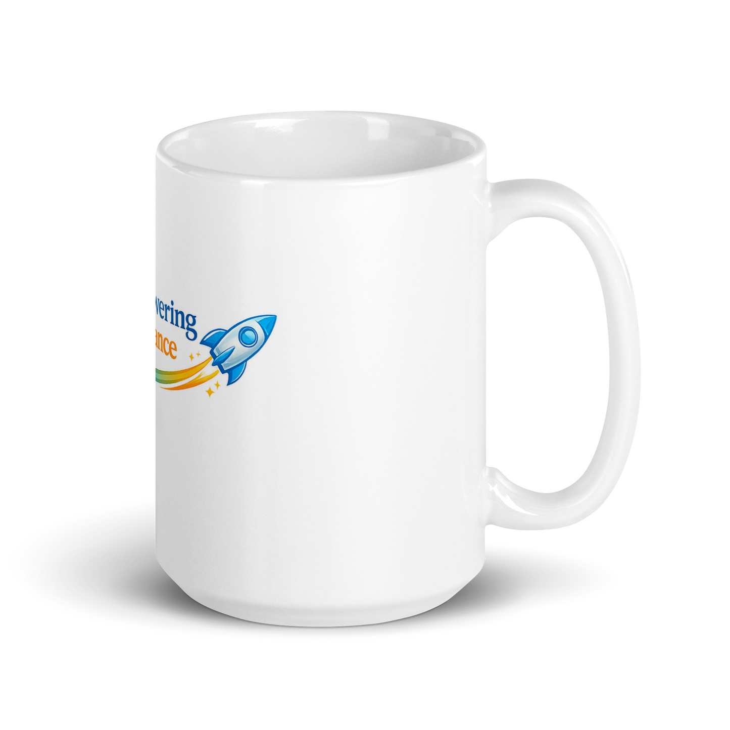 Quality Powering performance White glossy mug