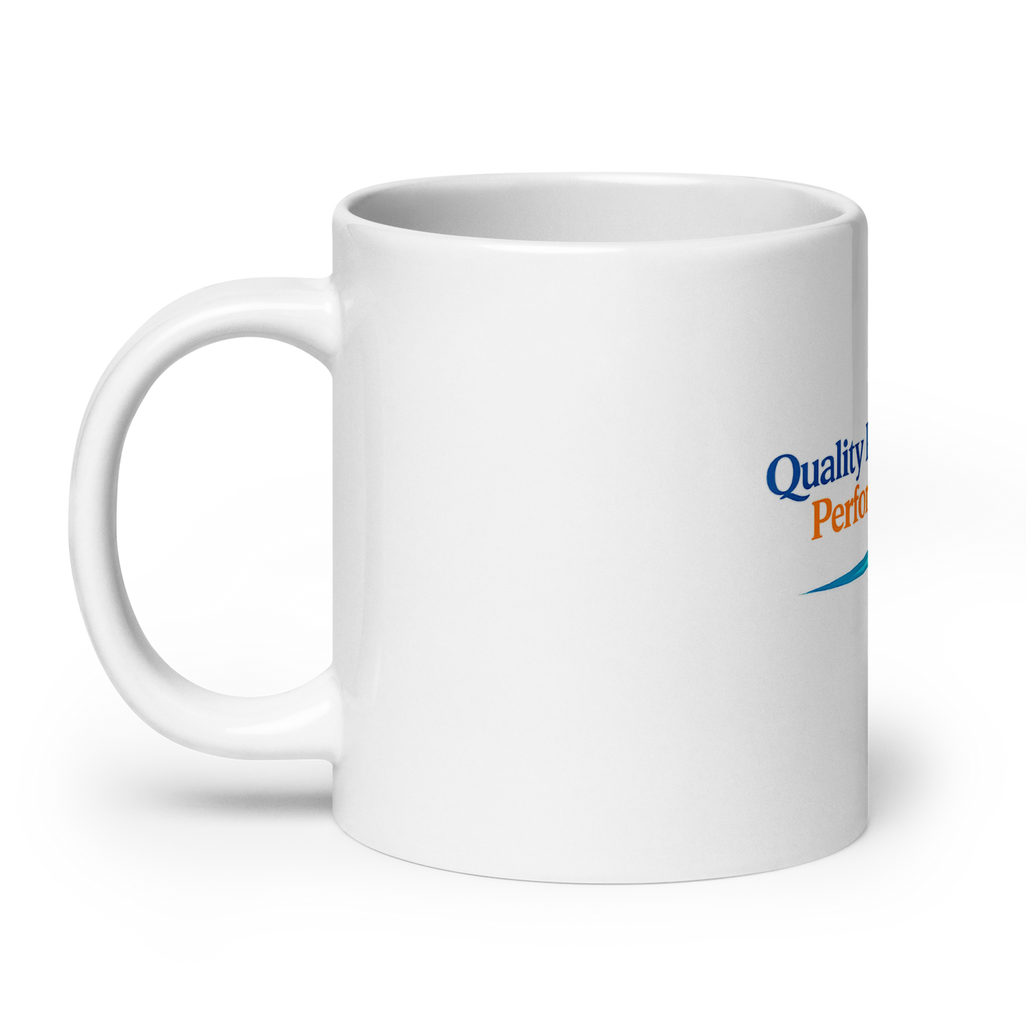 Quality Powering performance White glossy mug
